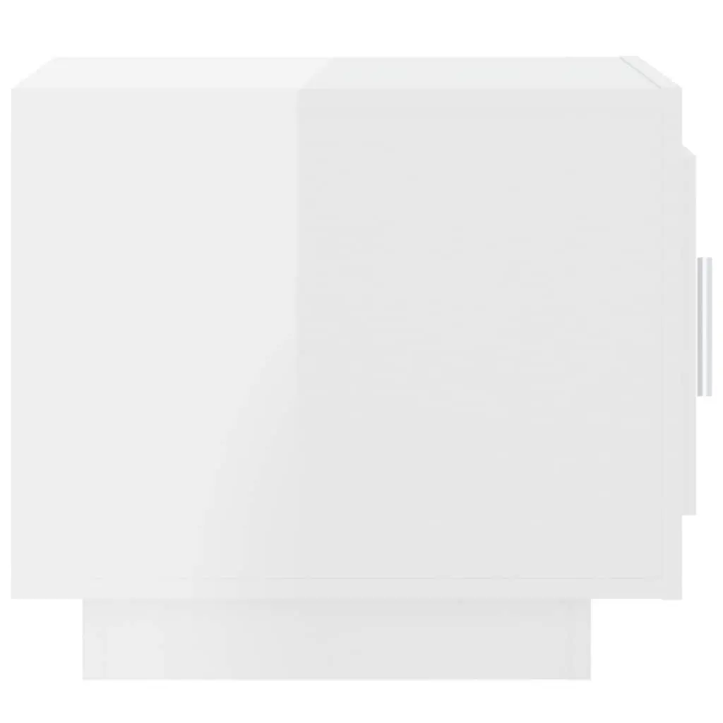 Storage Coffee Table White High Gloss Engineered Wood with Door 51x50x45cm