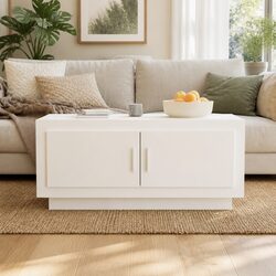 Chic White Coffee Table with Storage for Your Living Room