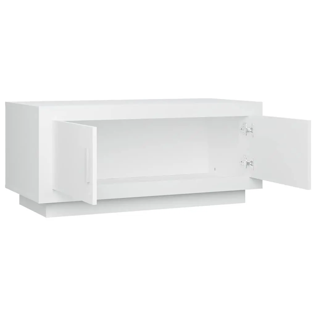Coffee Table White with Storage Doors 102 x 50 x 45 cm Engineered Wood