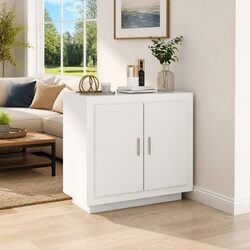 Elegant White Sideboard Storage Cabinet 80x40x75 cm