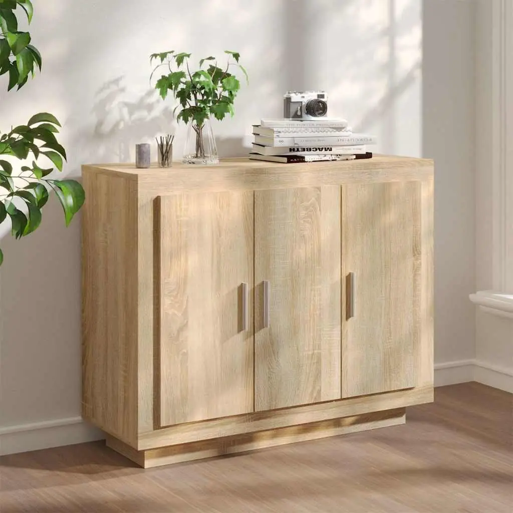 Sideboard Cabinet Brown 92x35x75 cm Engineered Wood Living Room Storage Furniture