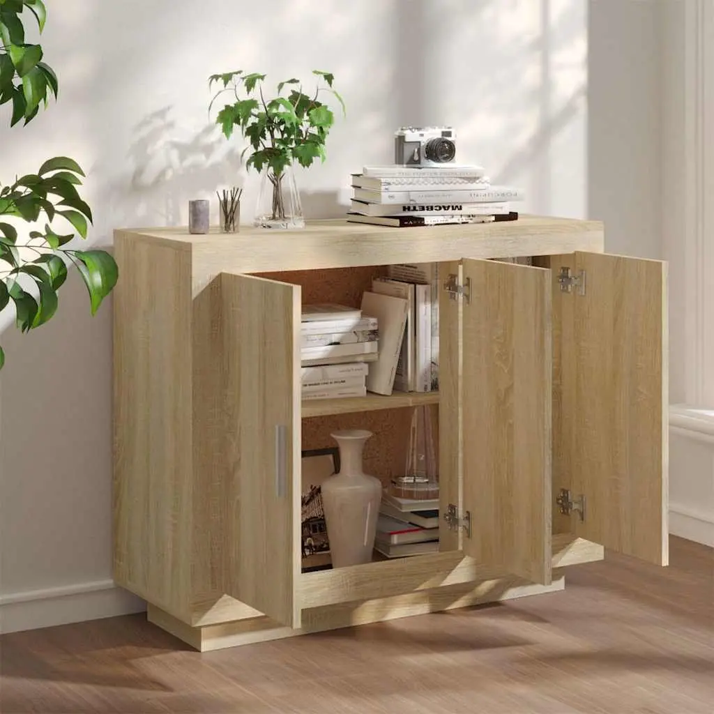 Sideboard Cabinet Brown 92x35x75 cm Engineered Wood Living Room Storage Furniture