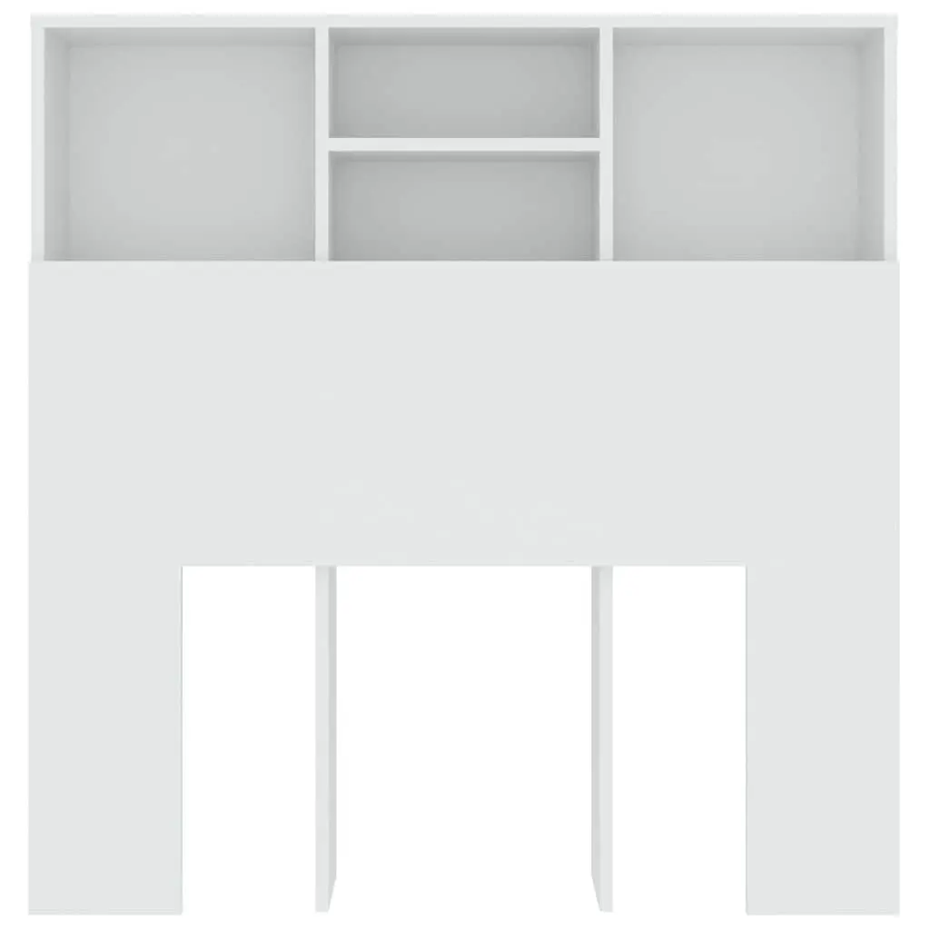 Wall-Mounted White Headboard Cabinet for Storage