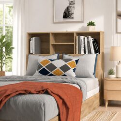 Sonoma Oak 100cm Brown Headboard Cabinet for Storage