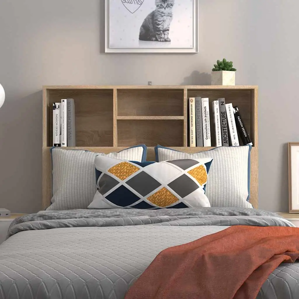 Sonoma Oak 100cm Brown Headboard Cabinet for Storage