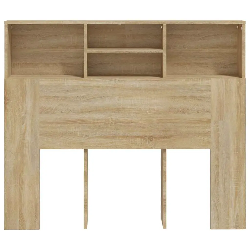 Headboard Cabinet 120cm Wall-Mounted Bedroom Storage Bookcase with Compartments