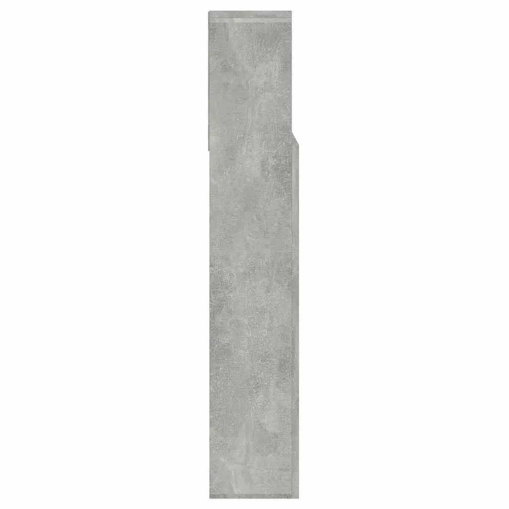 Grey Headboard Cabinet 140cm Bedroom Storage Unit