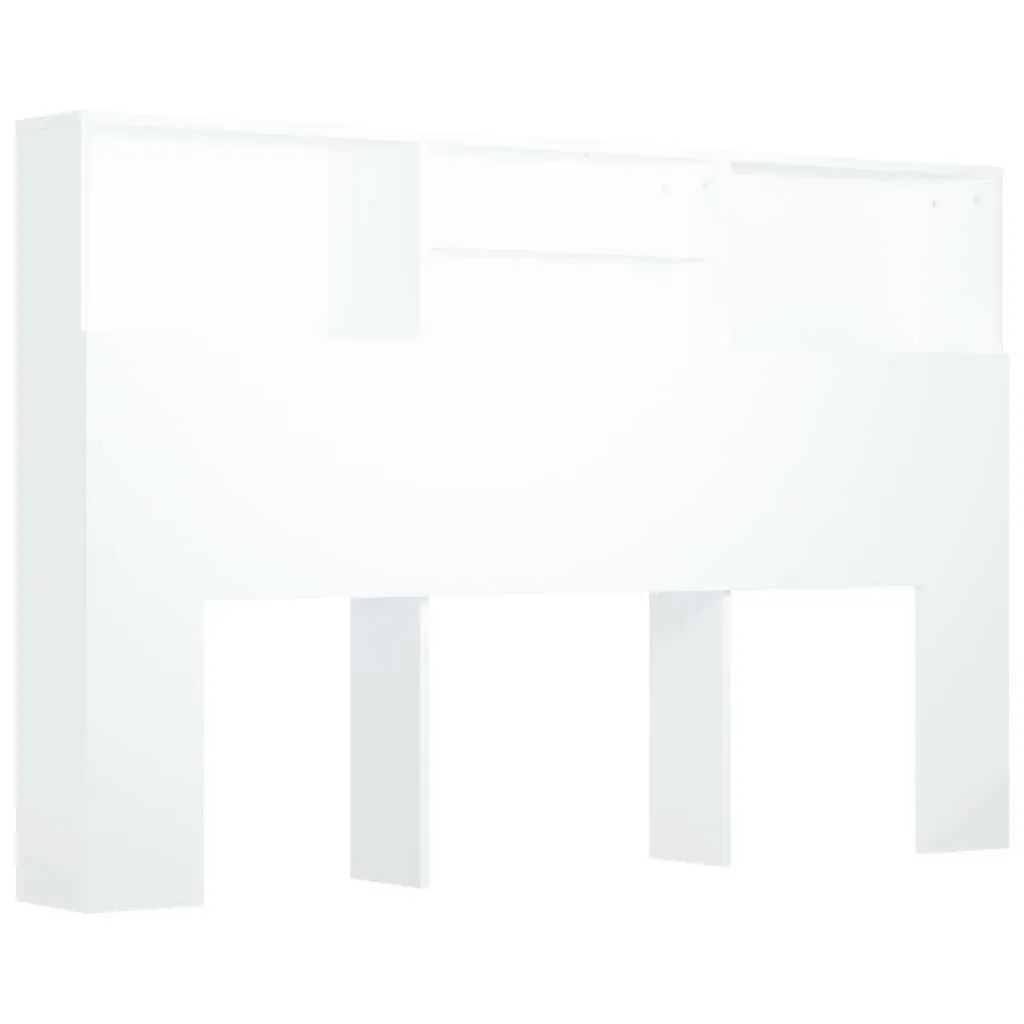 White Wall-Mount Headboard Cabinet 160cm Storage