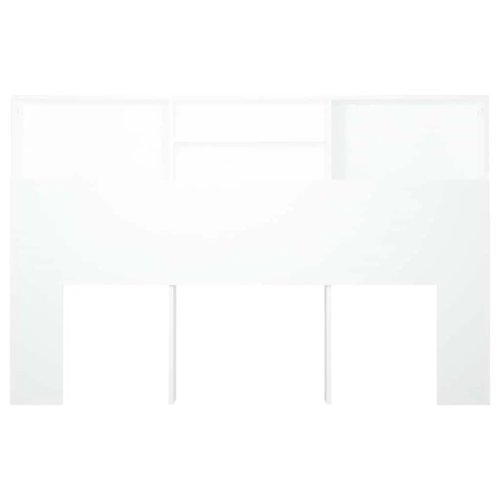 White Wall-Mount Headboard Cabinet 160cm Storage