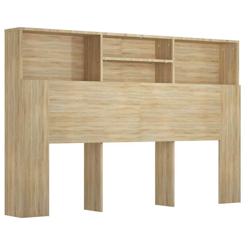 Brown 160cm Headboard Cabinet for Bed Storage