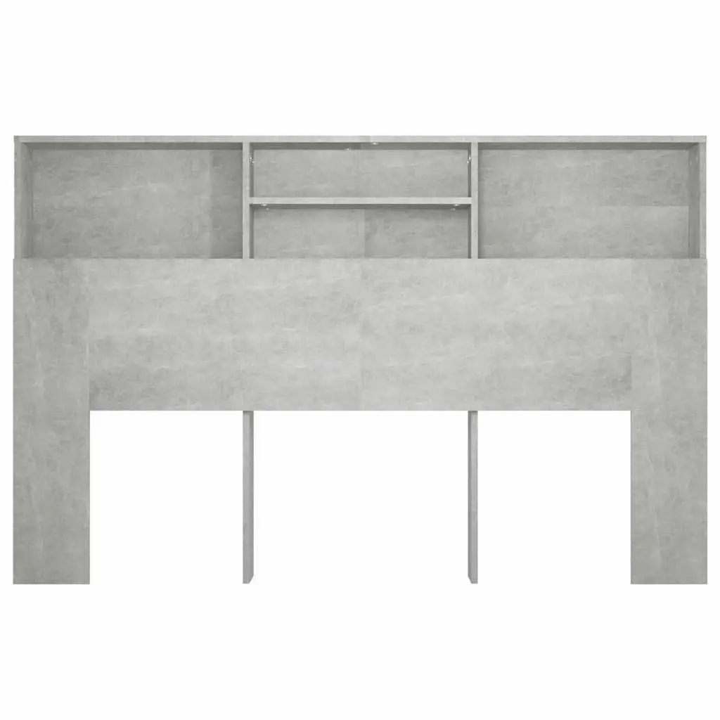 Grey Wall-Mounted Headboard Cabinet for Bedroom Storage