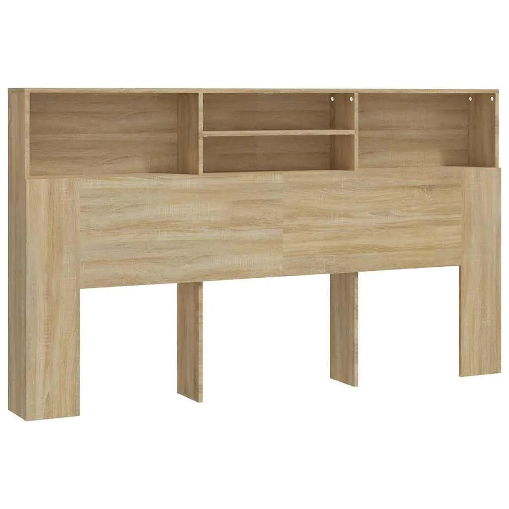 Headboard Cabinet Brown 180cm Engineered Wood Bedroom Storage Nightstand Furniture