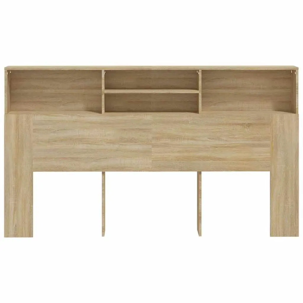 Headboard Cabinet Brown 180cm Engineered Wood Bedroom Storage Nightstand Furniture