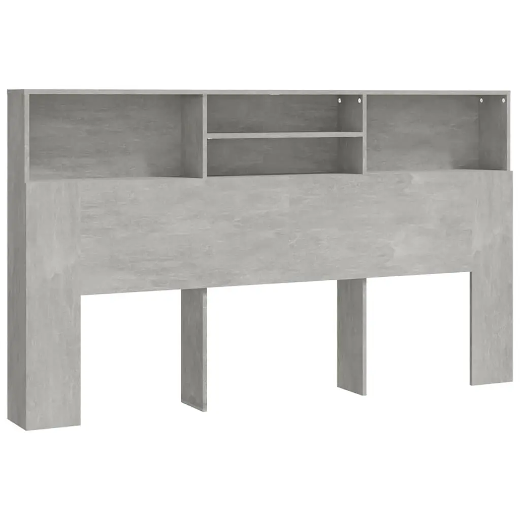 Grey Wall-Mounted Headboard Cabinet for Bedroom Storage