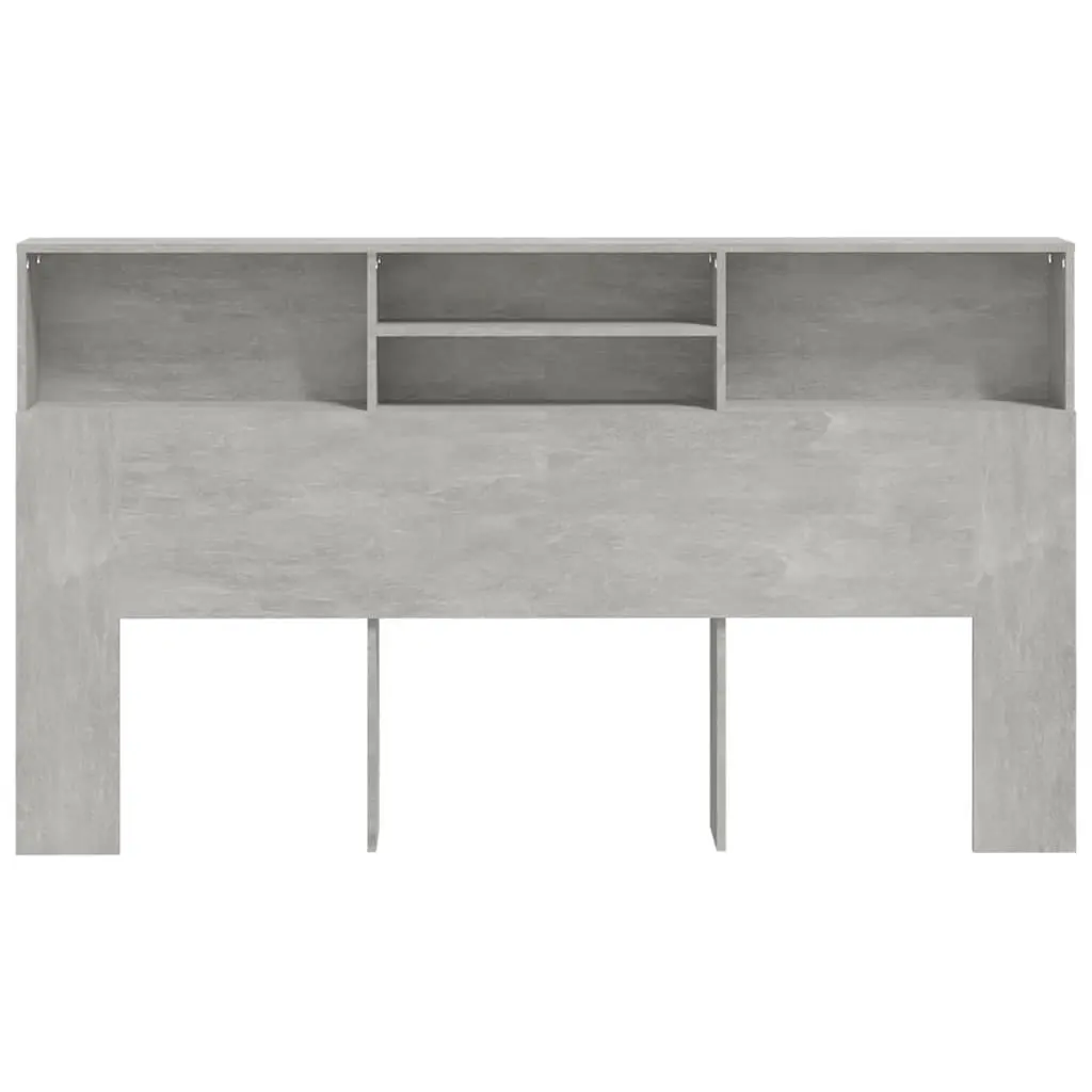 Grey Wall-Mounted Headboard Cabinet for Bedroom Storage
