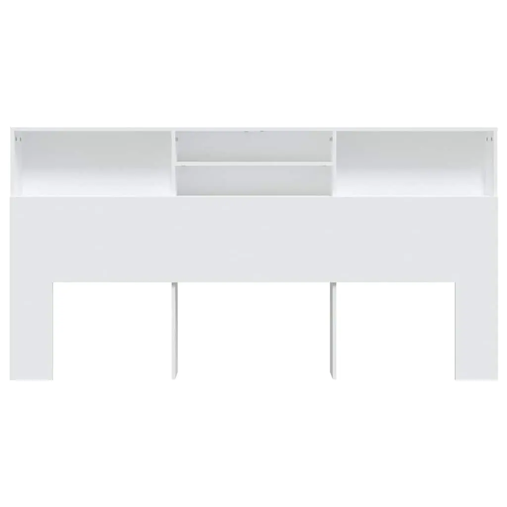 Headboard Cabinet Wall-Mounted 200 cm White Engineered Wood Storage Furniture