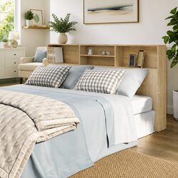 Sonoma Oak Headboard Cabinet 200cm for Bedroom