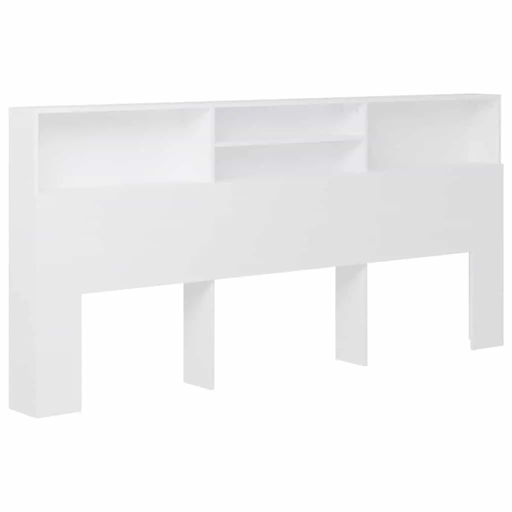White Headboard Cabinet for Bedroom Storage