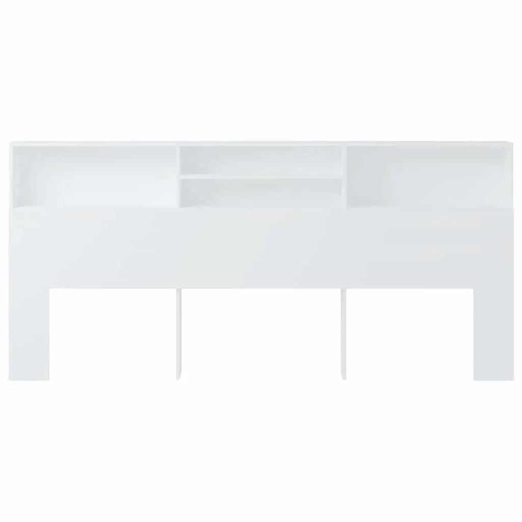 White Headboard Cabinet for Bedroom Storage