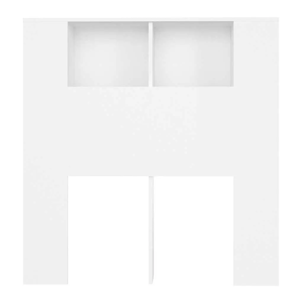 White Headboard Cabinet with Storage Compartments Bedroom Wall-Mounted Furniture