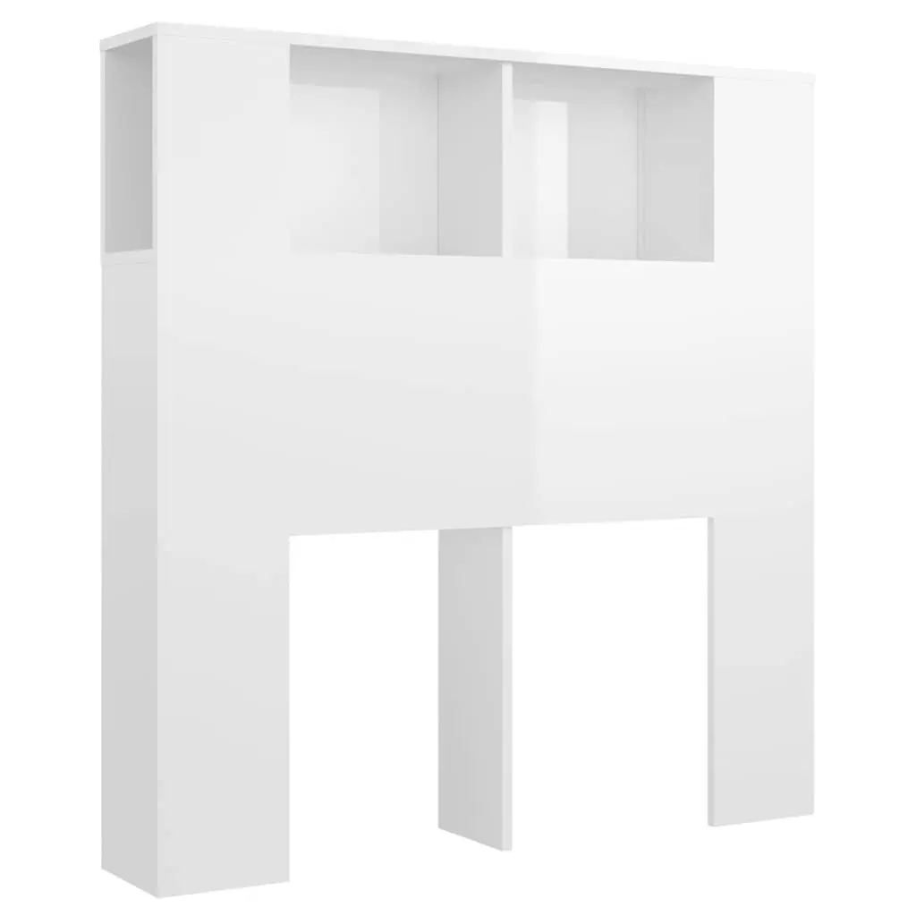 White High Gloss Headboard Cabinet 100cm