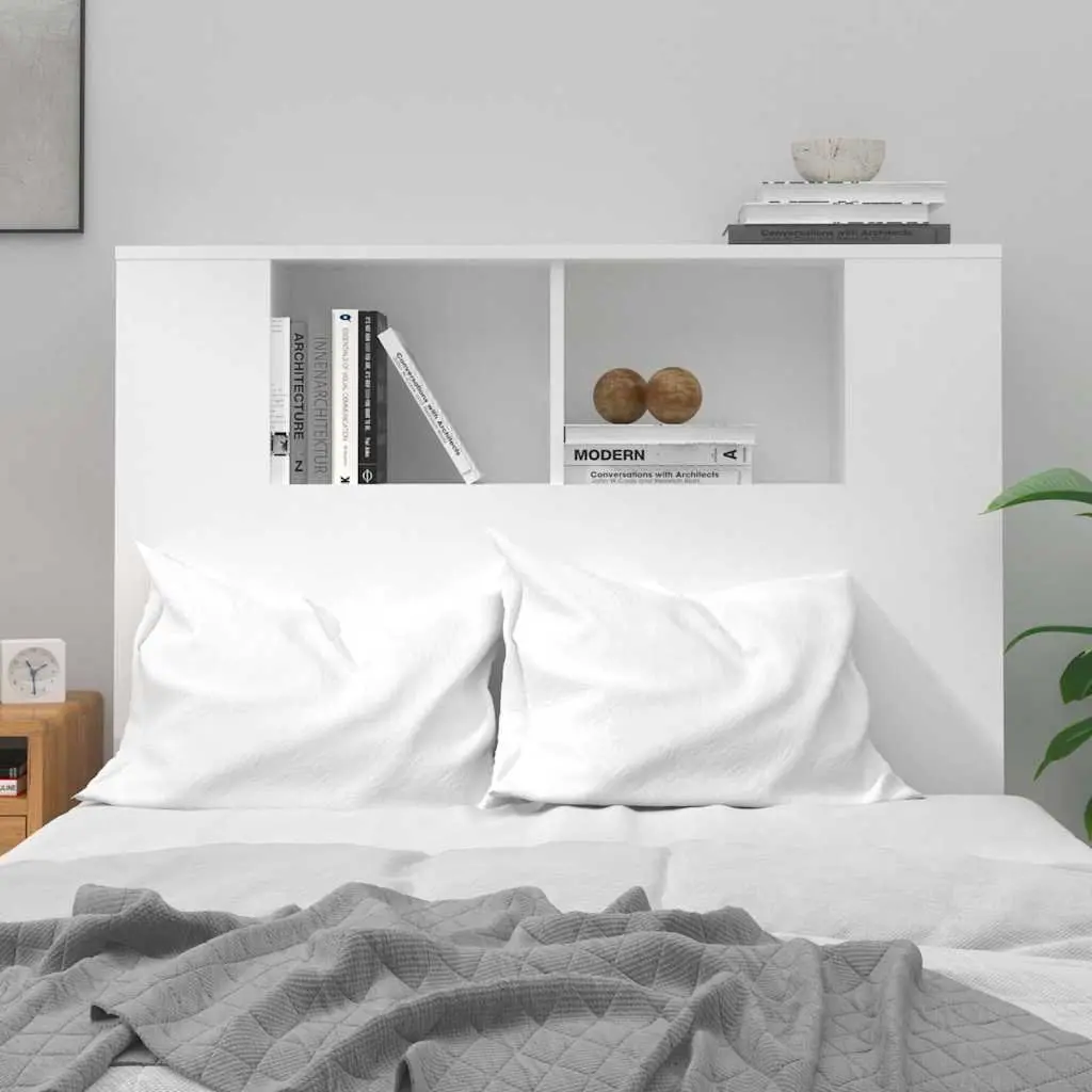 White High Gloss Headboard Cabinet 100cm