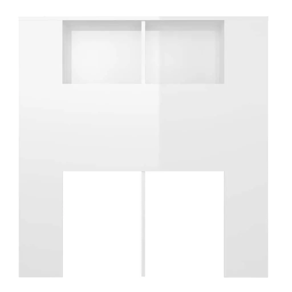 White High Gloss Headboard Cabinet 100cm