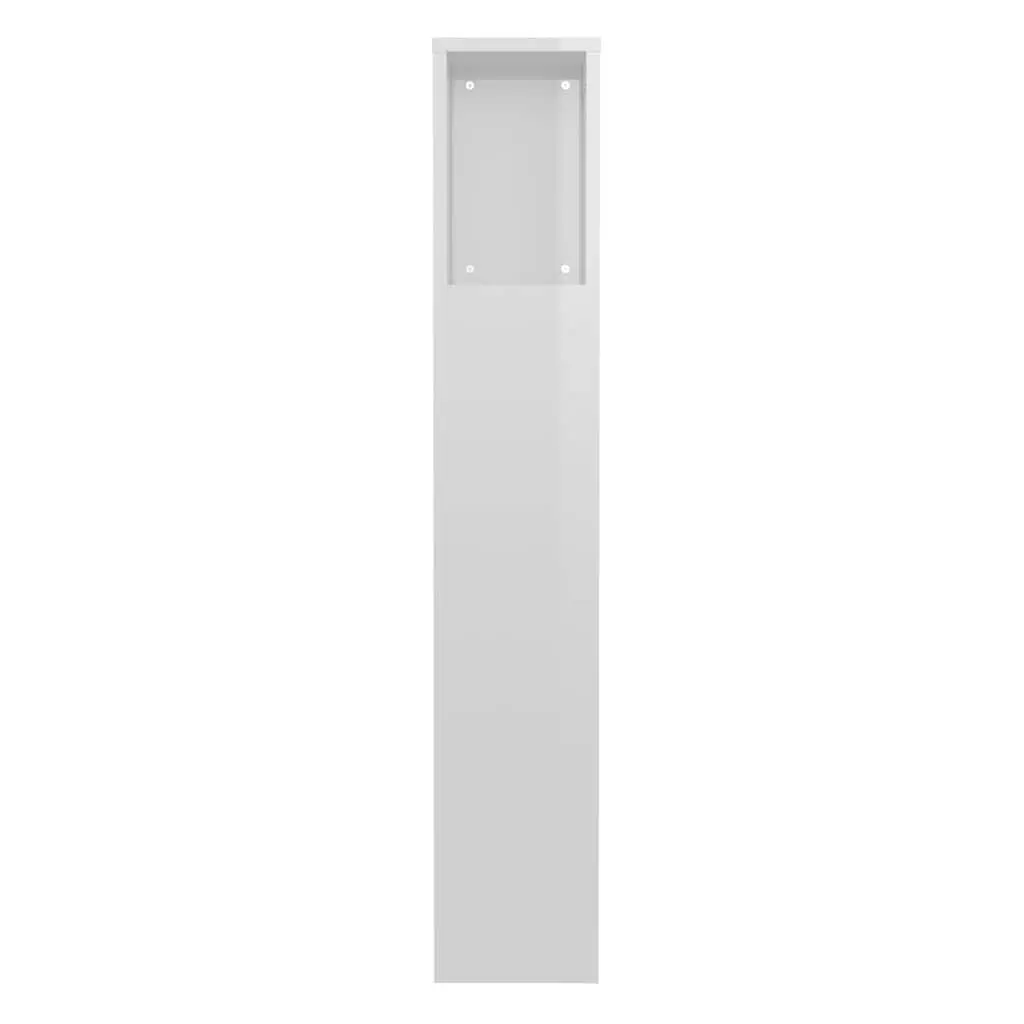 White High Gloss Headboard Cabinet 100cm