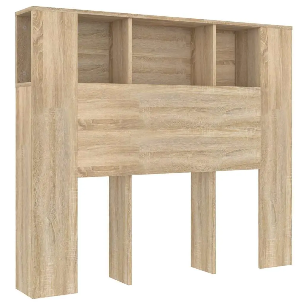Headboard Cabinet 120cm Wall-Mounted Bedroom Storage Bookcase with Compartments