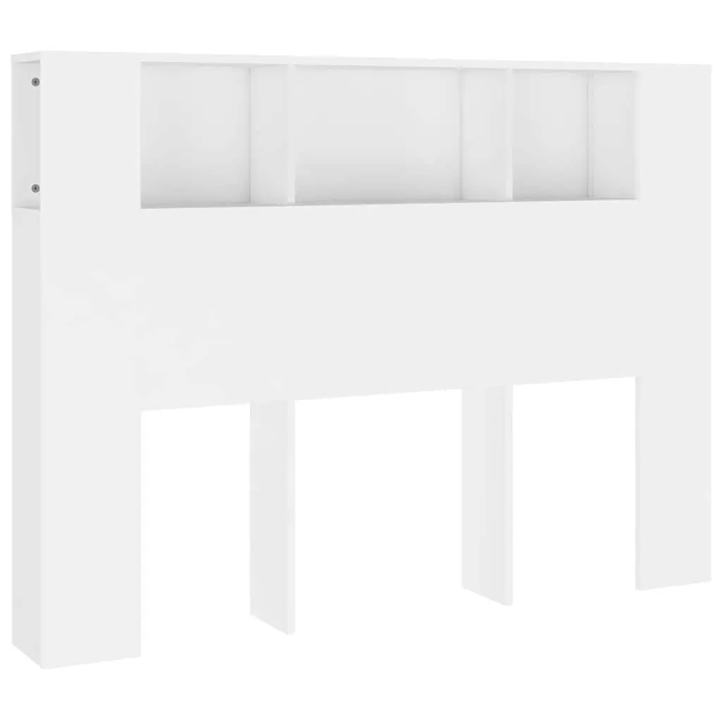 White Wall-Mounted Headboard Cabinet 140cm