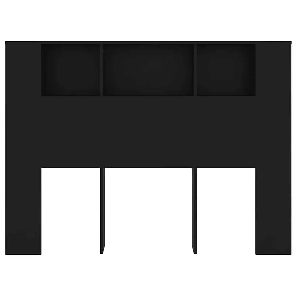 Black Wall-Mounted Headboard Cabinet 140cm