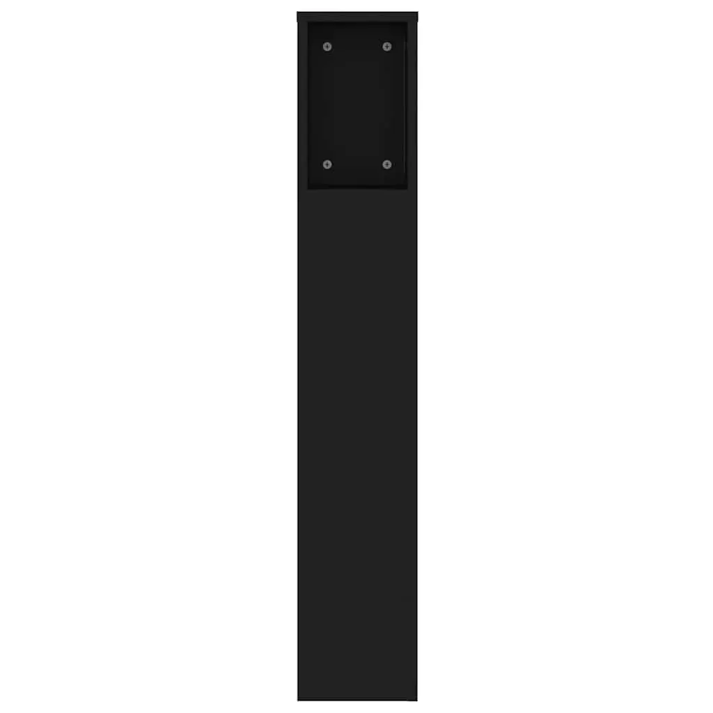 Black Wall-Mounted Headboard Cabinet 140cm