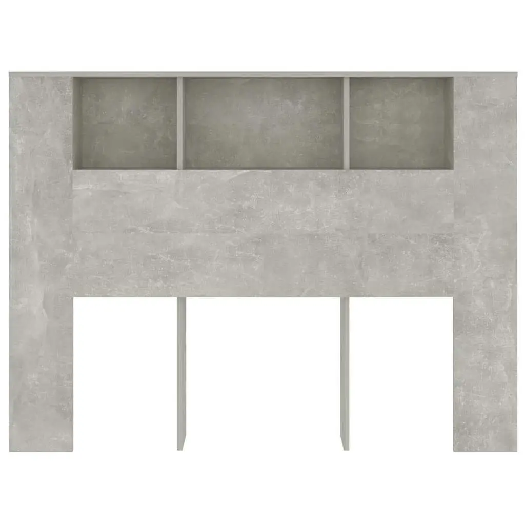 Grey Wall-Mounted Headboard Cabinet with Storage