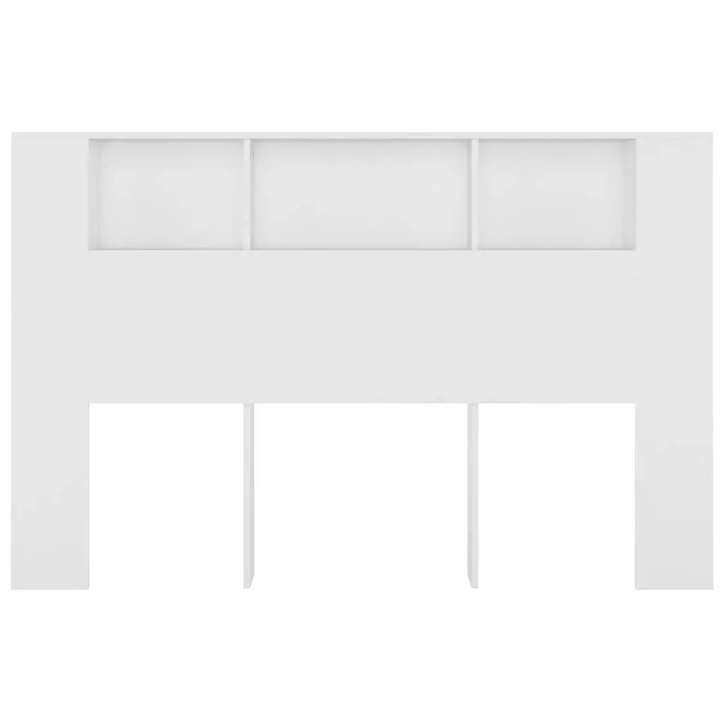 White Wall-Mounted Headboard Cabinet for Bedroom Storage