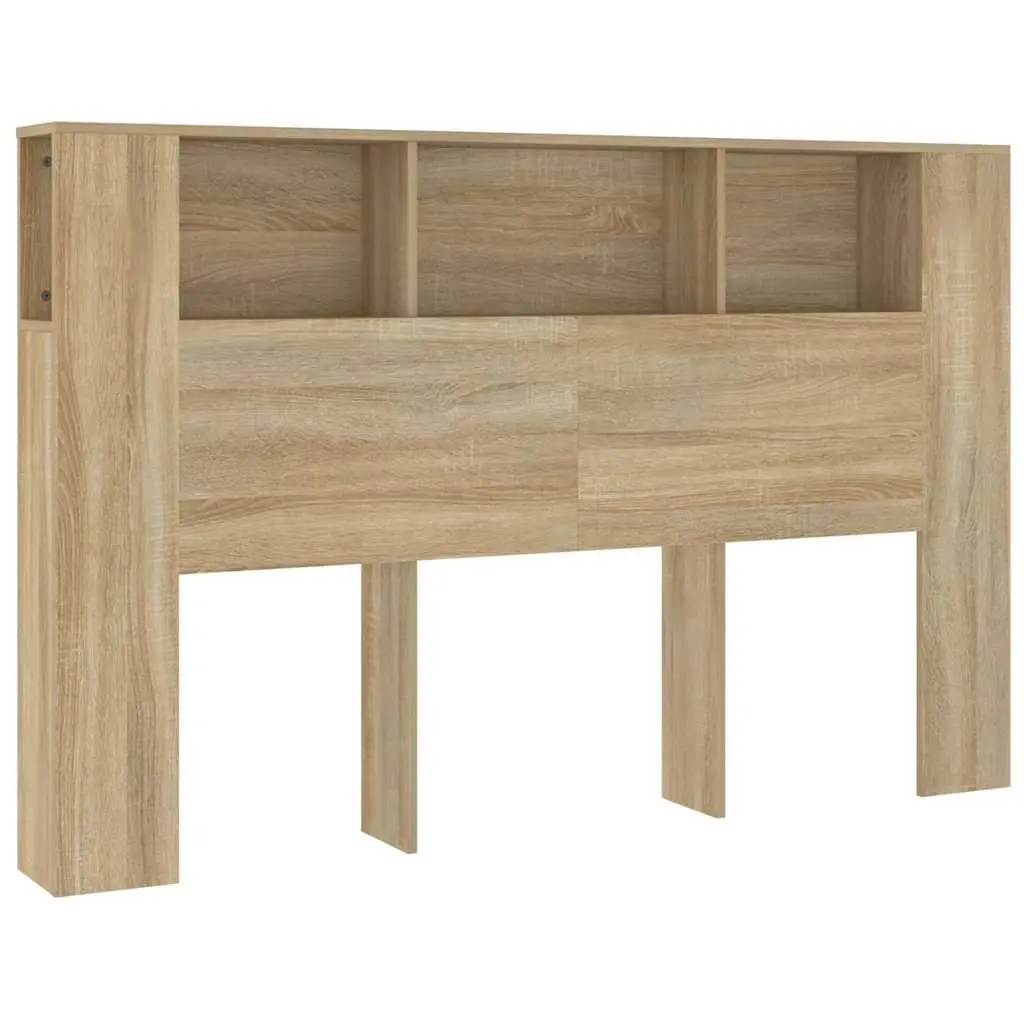 Headboard Cabinet Brown 160 cm Bedroom Storage Engineered Wood Bedside