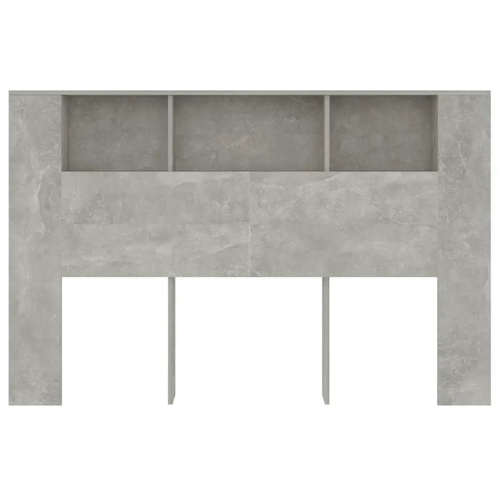 Grey Wall-Mounted Headboard Cabinet with Storage