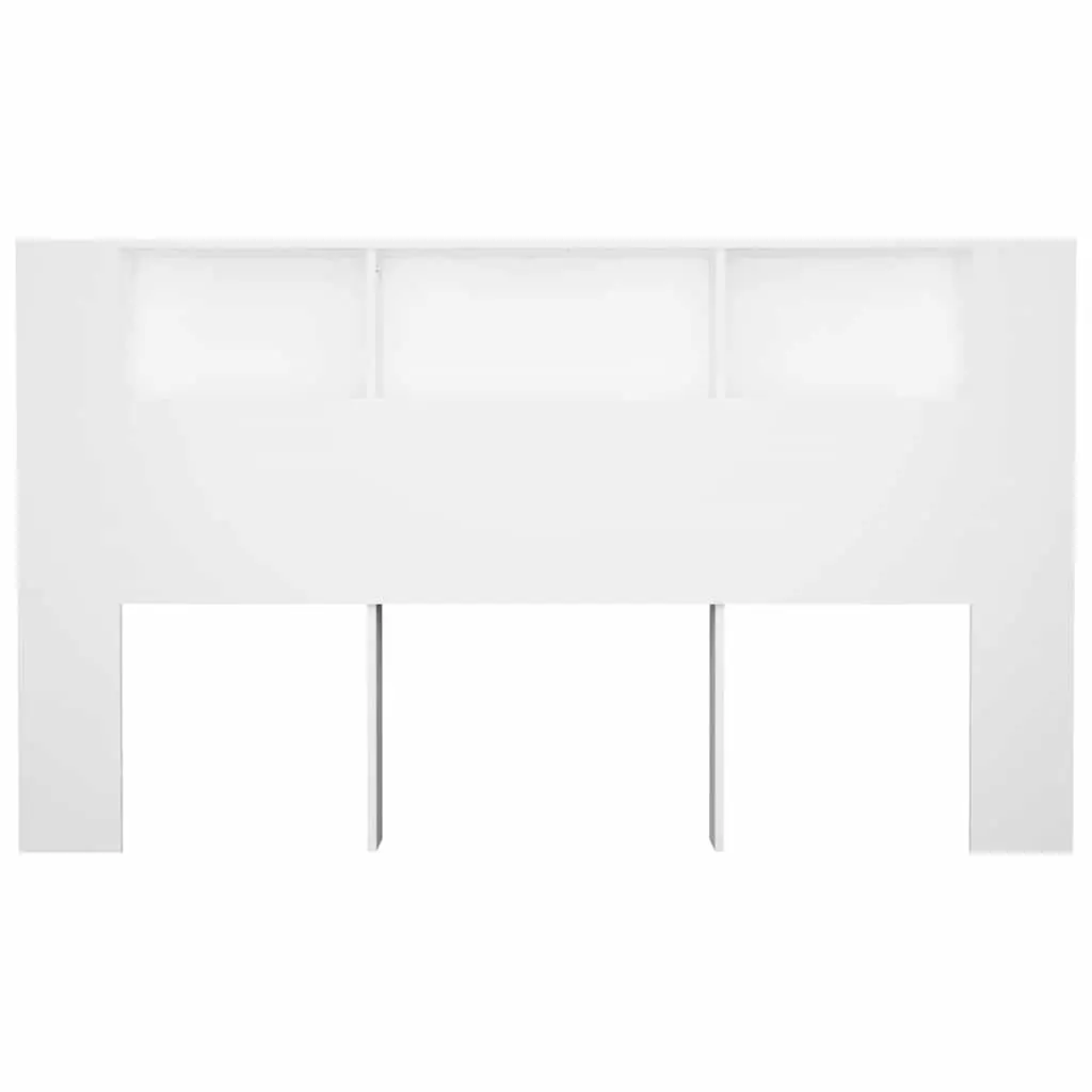White Wall-Mounted Headboard Cabinet for Bedrooms