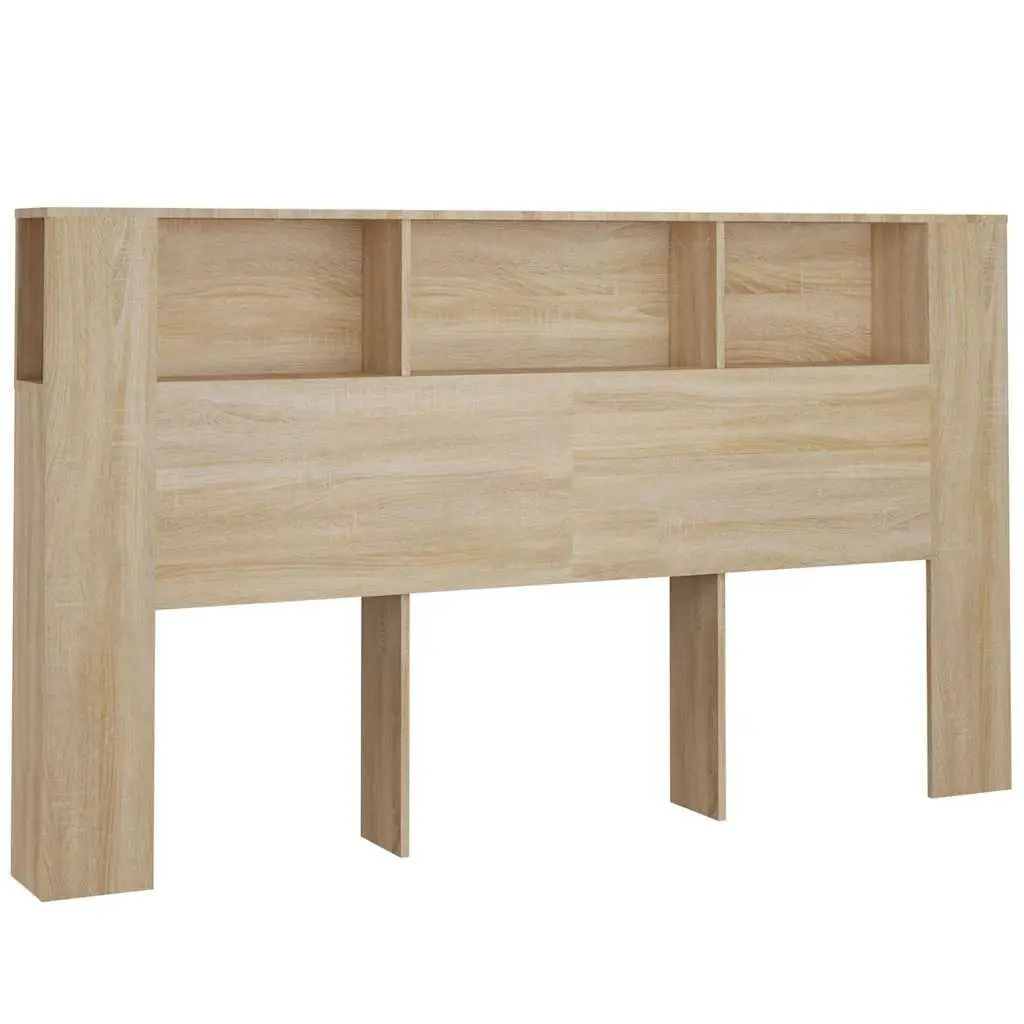 Brown Wall-Mounted Headboard Cabinet with Storage