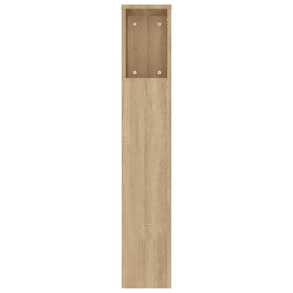 Brown Wall-Mounted Headboard Cabinet with Storage