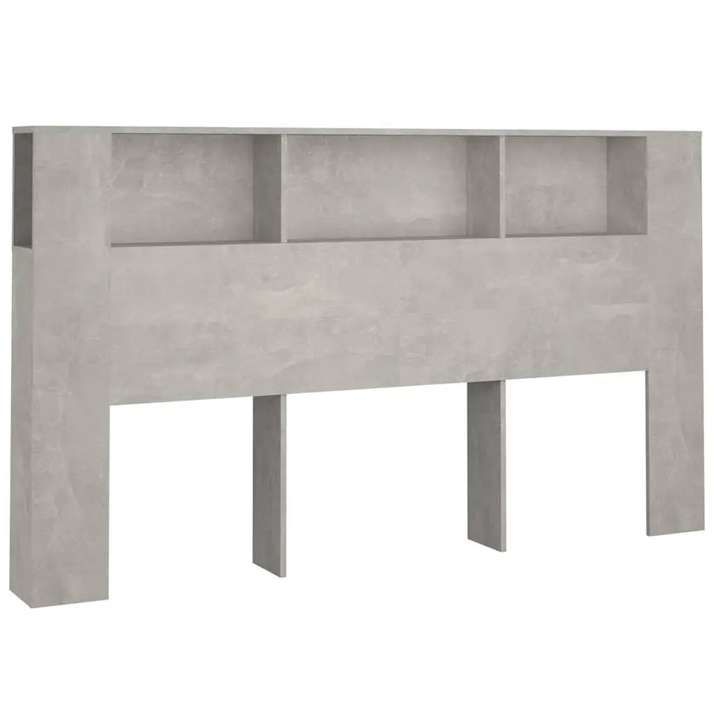 Grey Wall-Mounted Headboard Cabinet for Bedroom Storage