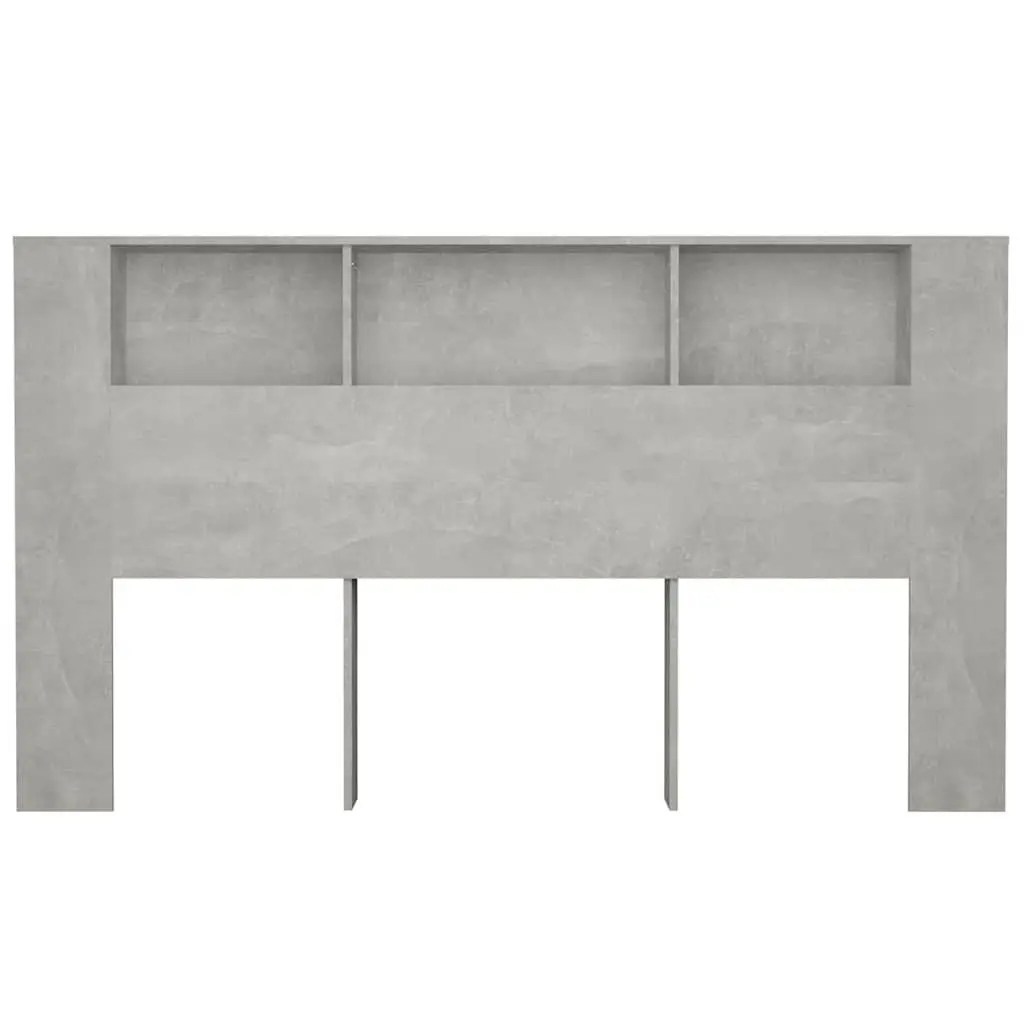 Grey Wall-Mounted Headboard Cabinet for Bedroom Storage