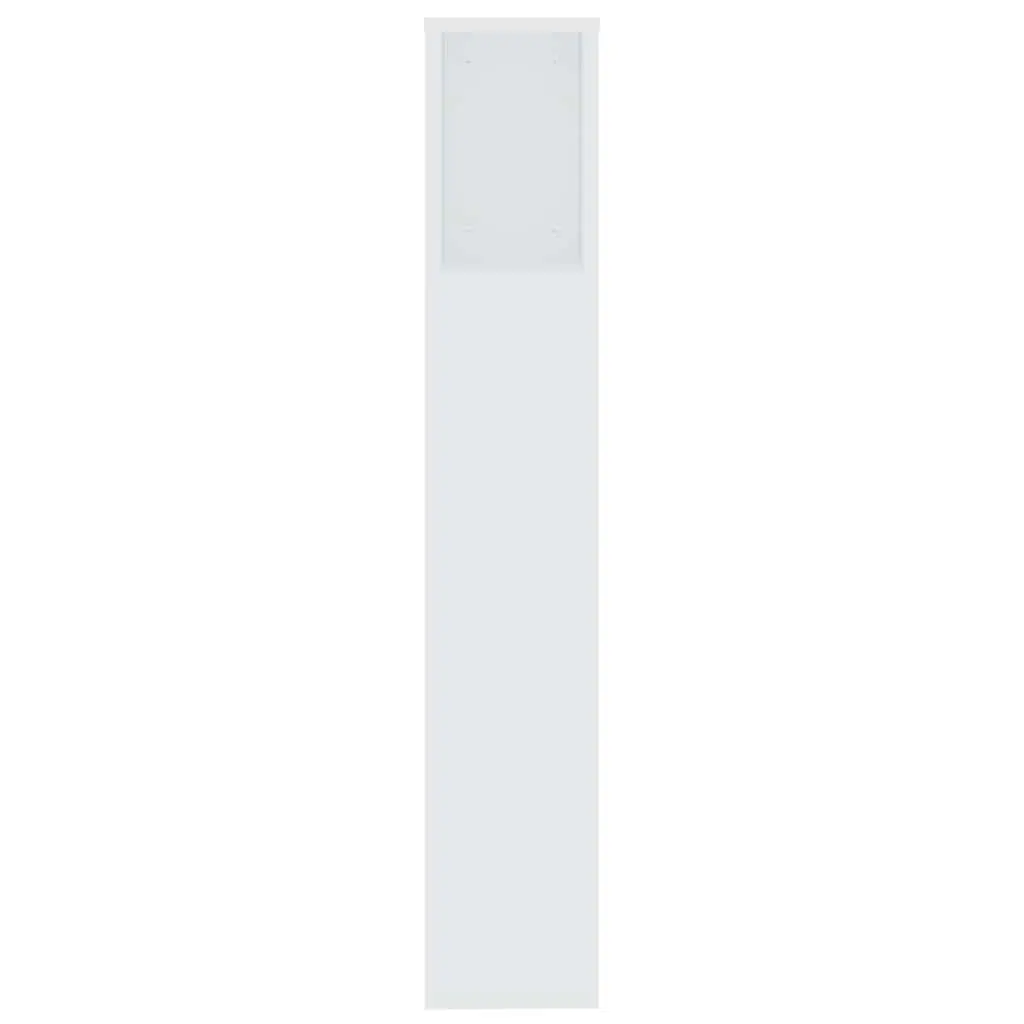 White Headboard Cabinet 200cm Wall Storage Unit