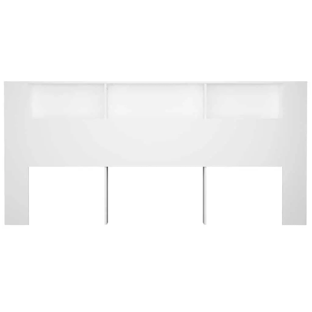 White Headboard Cabinet 220cm for Bedroom Storage