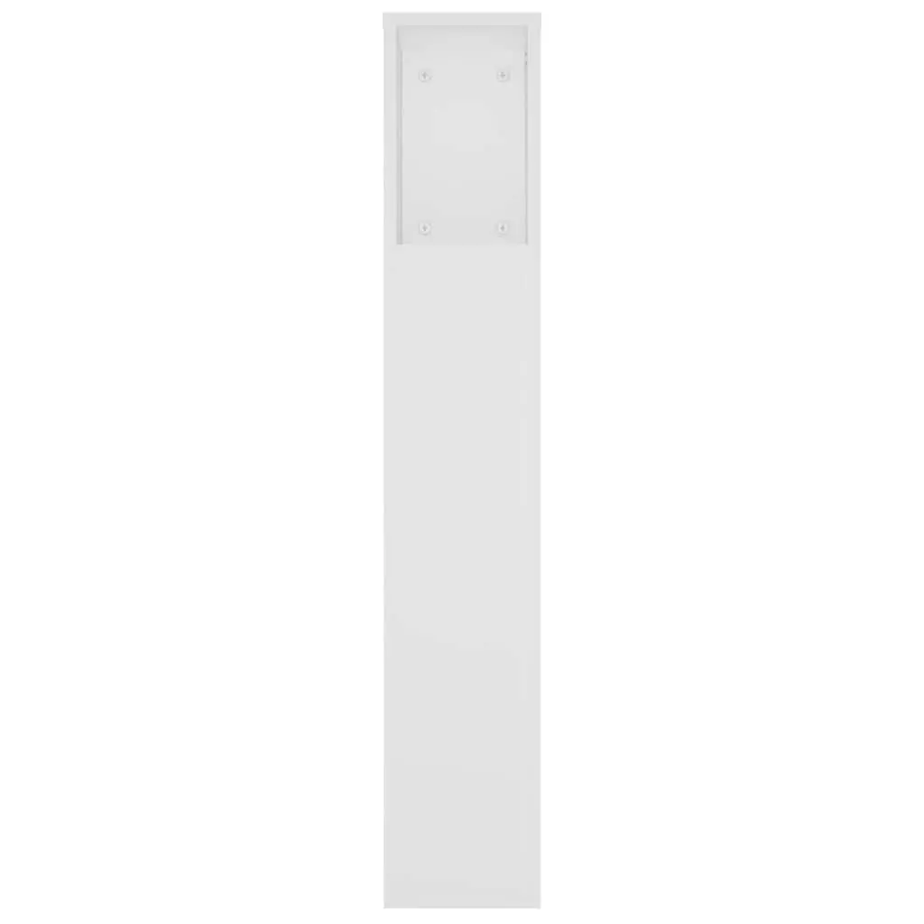White Headboard Cabinet 220cm for Bedroom Storage