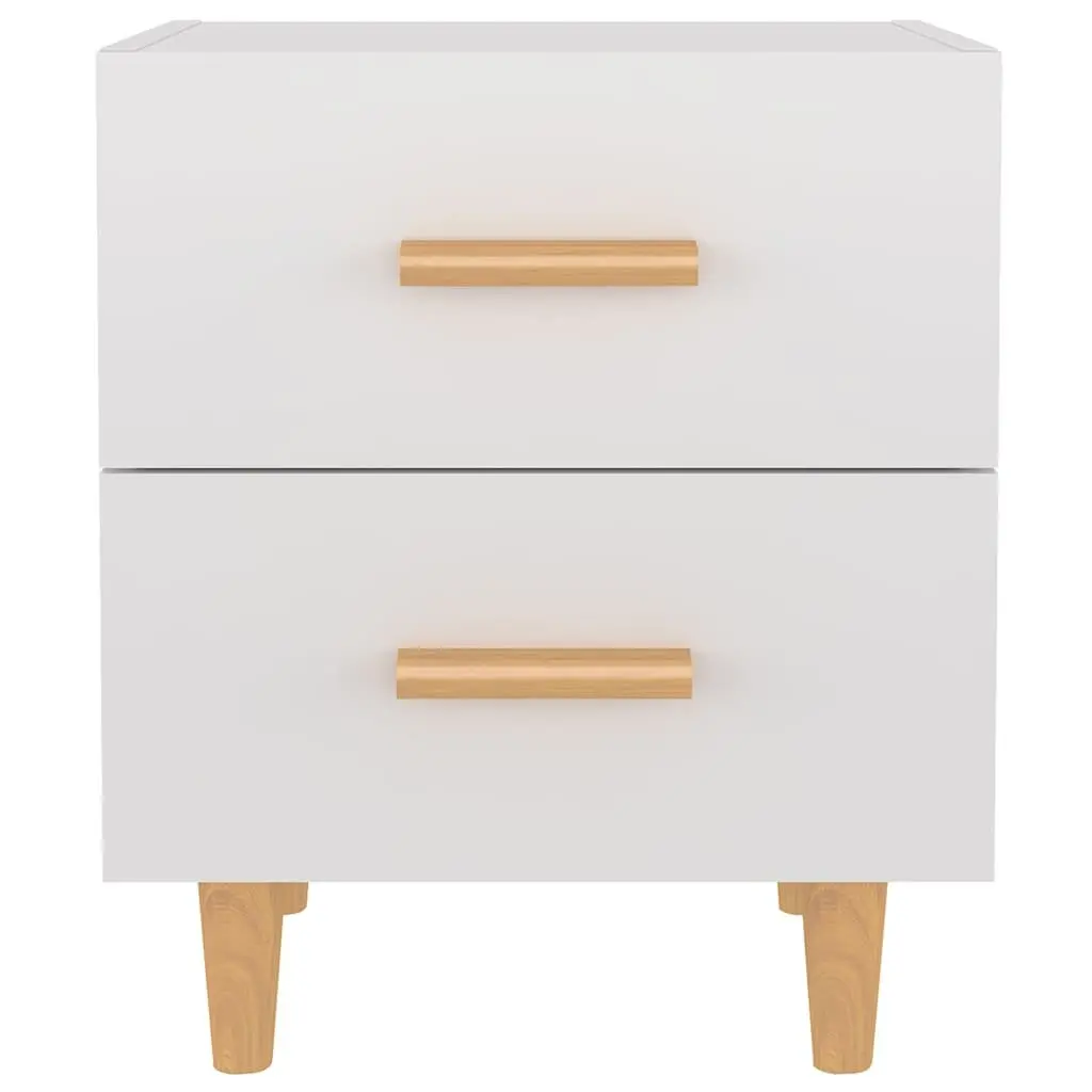 Bedside Tables 2 pcs High Gloss White Nightstand Bed Cabinets Storage Drawers