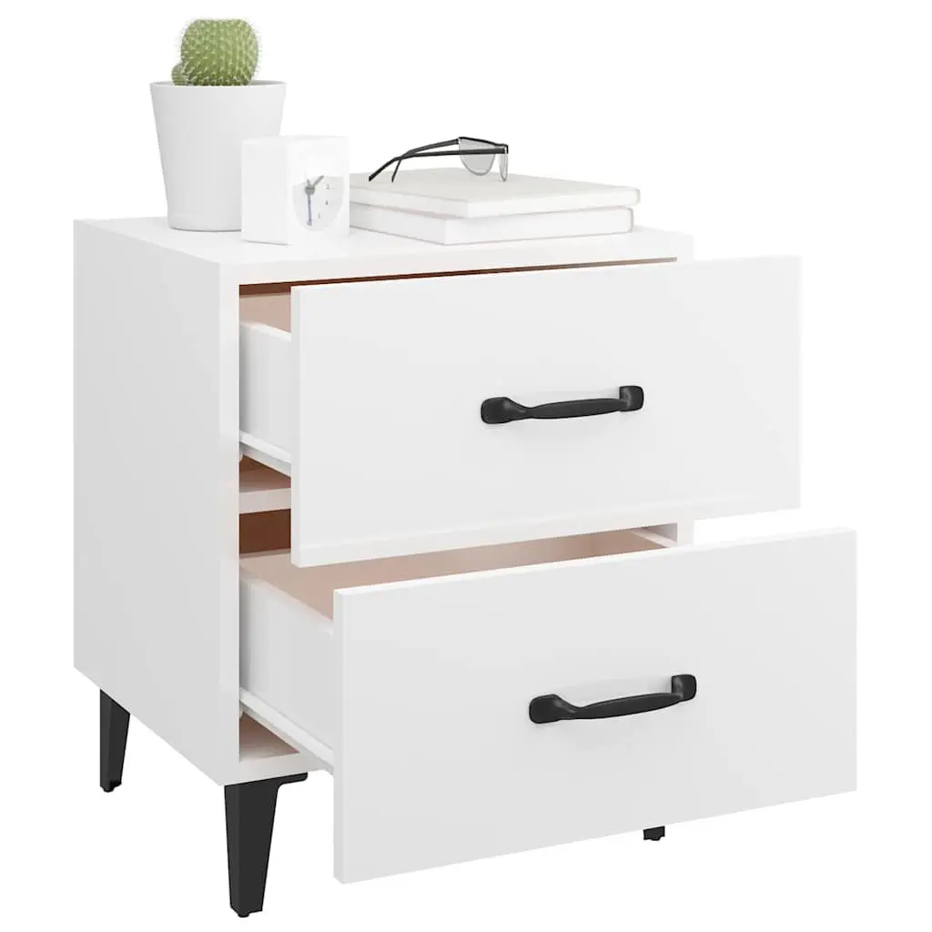 Bedside Cabinets in White High Gloss Finish