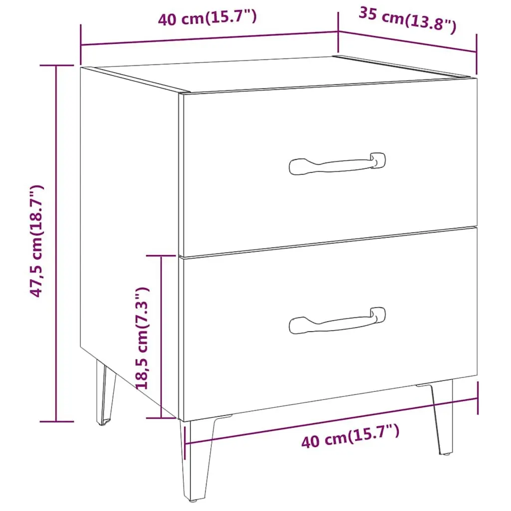 Bedside Cabinets in White High Gloss Finish