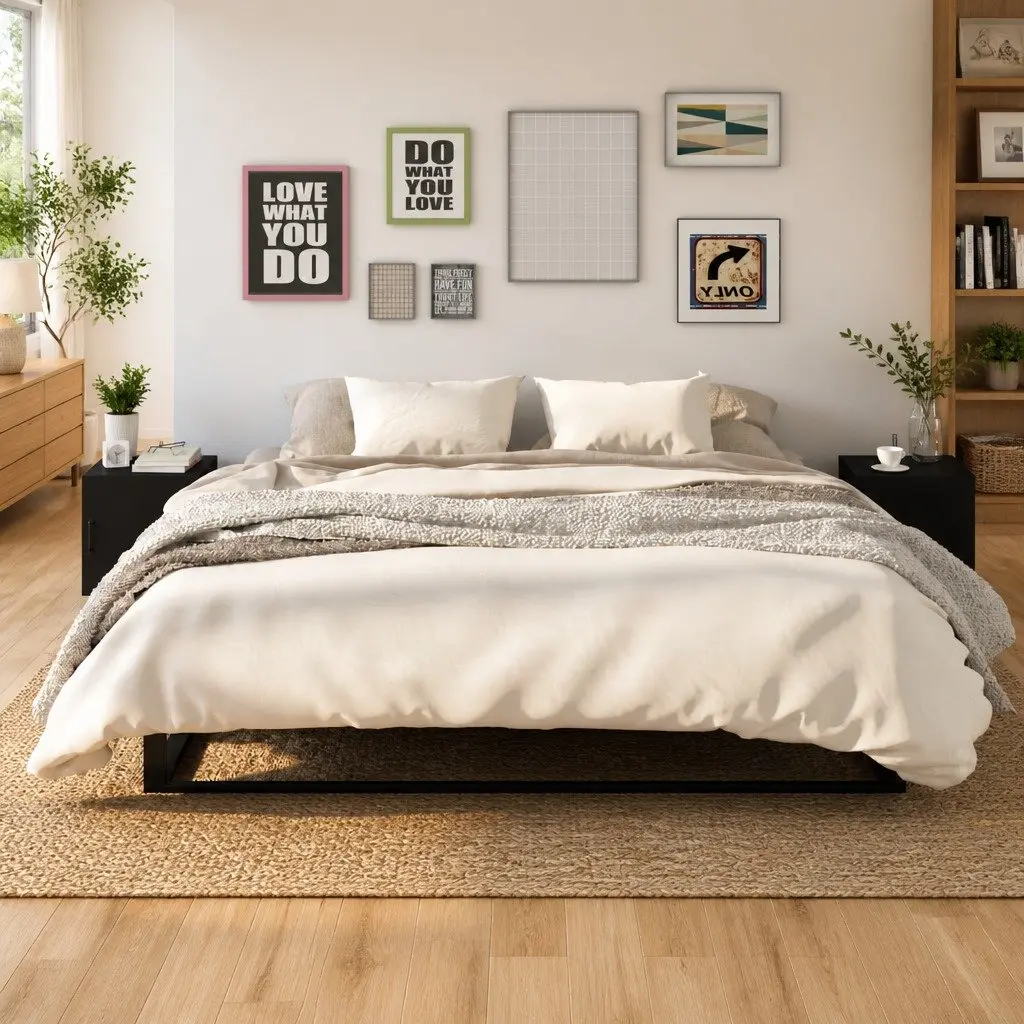 Black Nightstand Set for Bedroom Storage