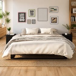 Elegant Black Nightstand Set for Bedroom Storage