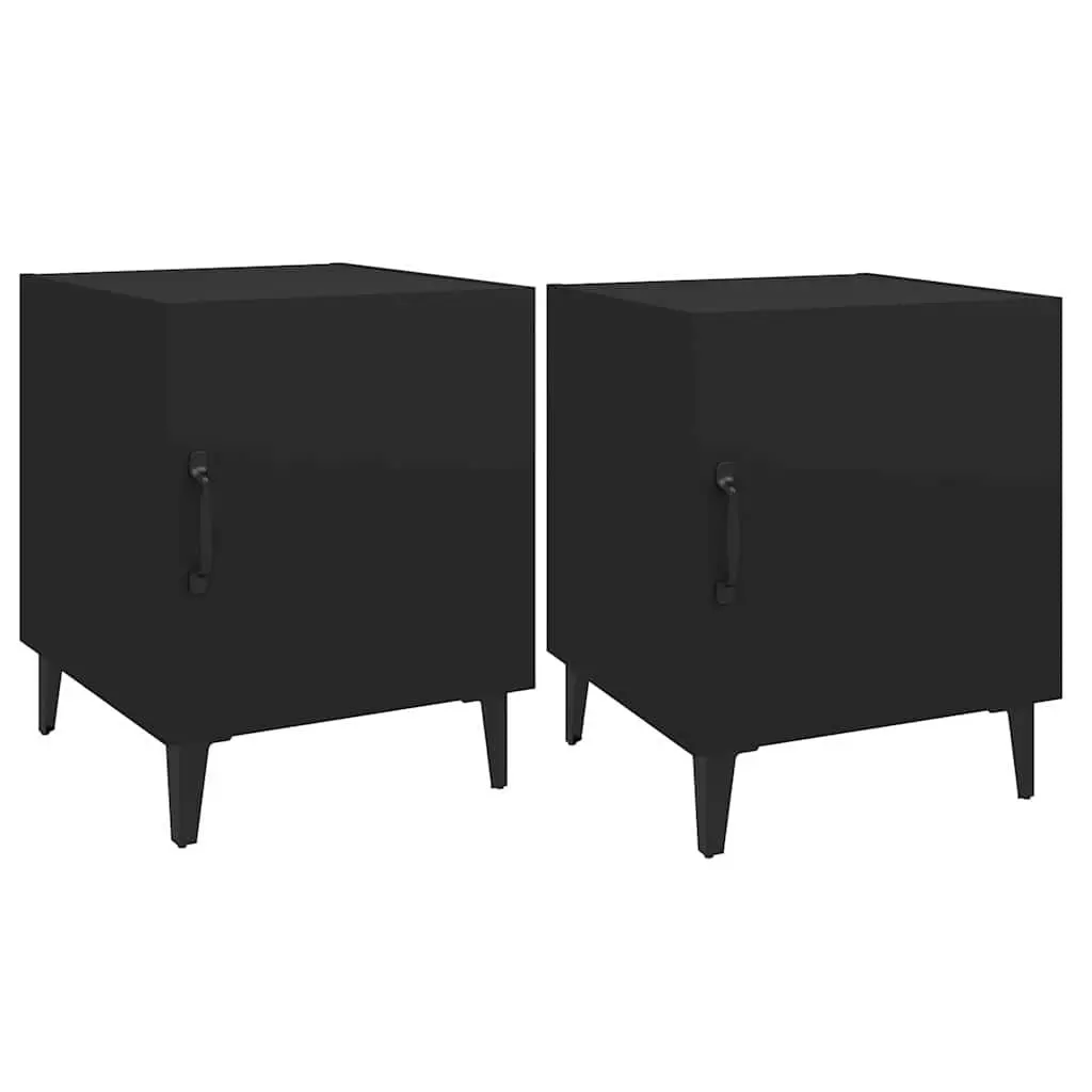 Black Nightstand Set for Bedroom Storage